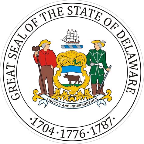 Delaware State Seal Decals Stickers Delaware State Delaware Facts