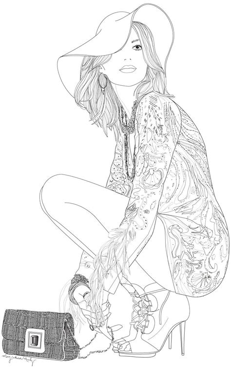 Fashion Adult Coloring Page Fashion Coloring Book People Coloring