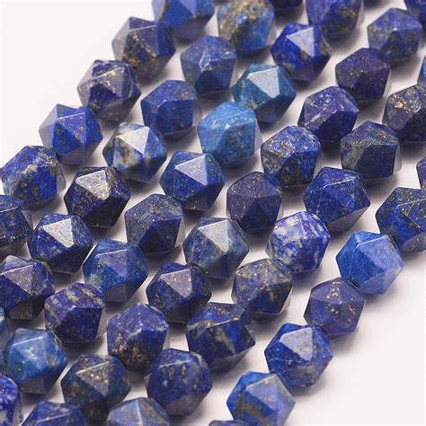 Lapis Lazuli Beads Grade A Star Cut Faceted Round Natural Gemstone
