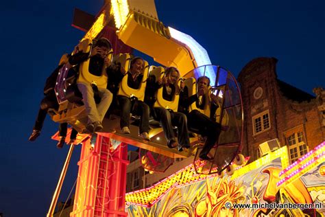 Nieuwe Booster Maxxx Attractie Loopt Vast Op Kermis Grote Markt Haarlem