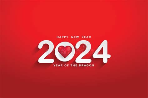Happy New Year 2024 Year Of The Dragon Elegant Design Vector