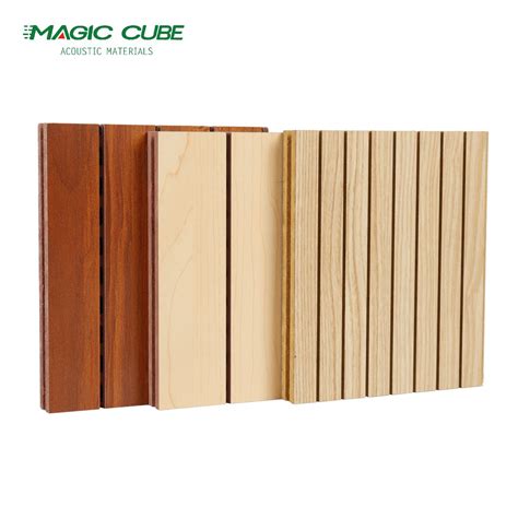 Decorative Mdf Timber Wooden Grooved Acoustic Wall Panel For Sound