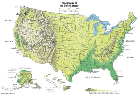Geographical Map Of Usa Topography And Physical Features Of Usa