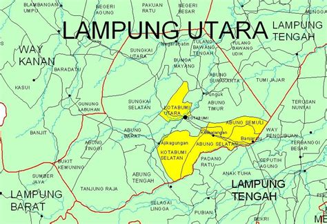 Berikut peta propinsi bandar lampung. Business Map: Kabupaten Lampung Utara