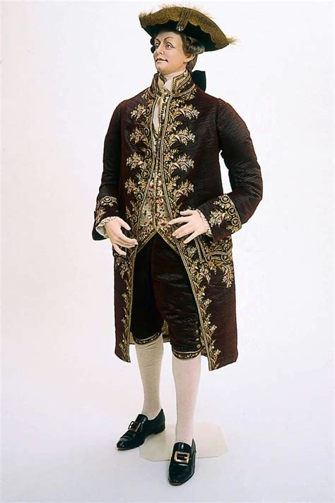 Mans Suit In Two Parts Coat French 1770 Fashion 18th Century