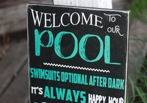 Welcome To Our Pool Sign Pool Rules Wooden Wall Art Etsy