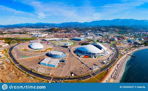 Sochi Olympic Park Aerial Panoramic View Stock Image Image Of