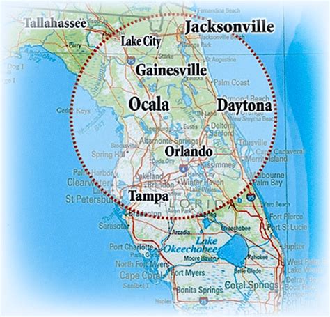 Mapa Ocala Miasto Na Florydzie Dojazd Drogi Floryda Eu