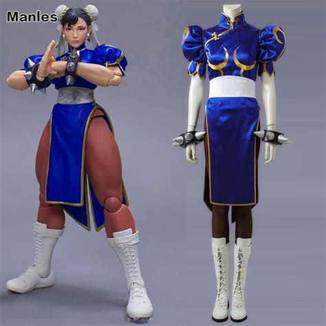 Street Fighter Chun Li Blue Dress Cosplay Costume Tailored Japanese