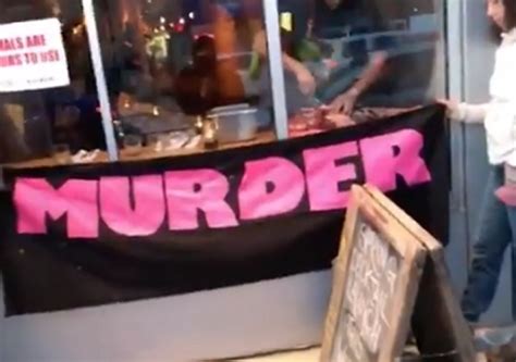 Toronto Chef Responds To Vegan Protesters By Carving A Deer Carcass In Front Of Them