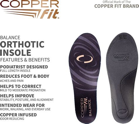 Copper Fit Balance Copper Infused Orthotic Insole Large