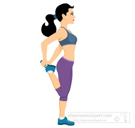 Fitness And Exercise Clipart Woman Is Doing Stretching Workout