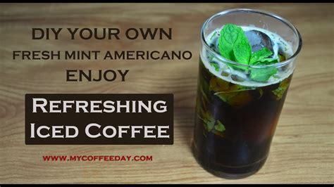How To Make Iced Fresh Mint Americano Coffee At Home Youtube