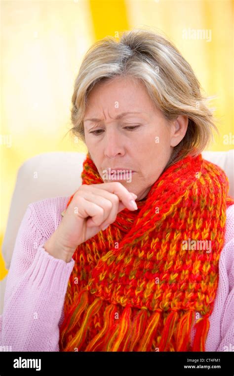 Elderly Person Coughing Stock Photo Alamy