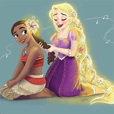 Rapunzel Moana Disney Princess Art Disney Crossovers Disney Fun My
