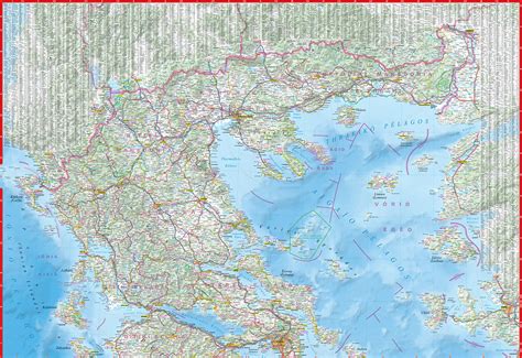 Grecja Greece Papierowa Mapa Samochodowo Turystyczna