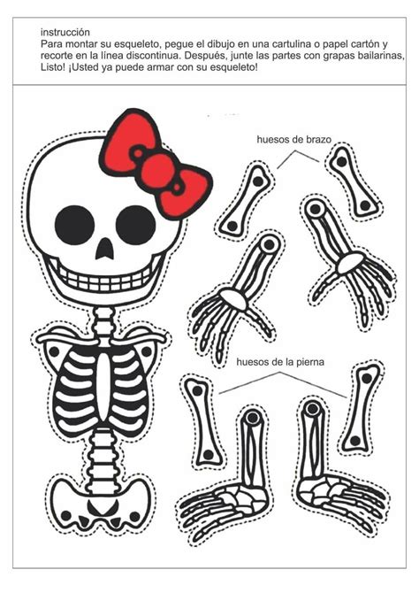 Esqueletos Recortables Proyectos De Halloween Artesanías De