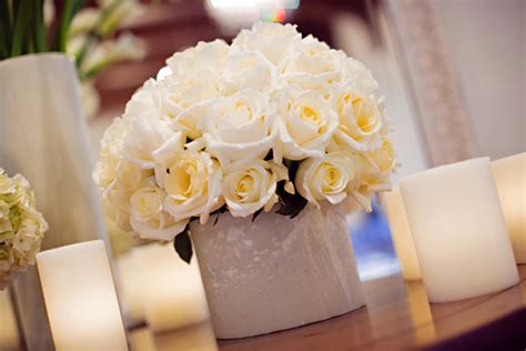White Rose Cylinder Centerpiece Elizabeth Anne Designs The Wedding Blog