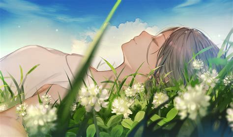 Download Smile Flower Brown Hair Long Hair Anime Original Hd Wallpaper By Umiu Geso