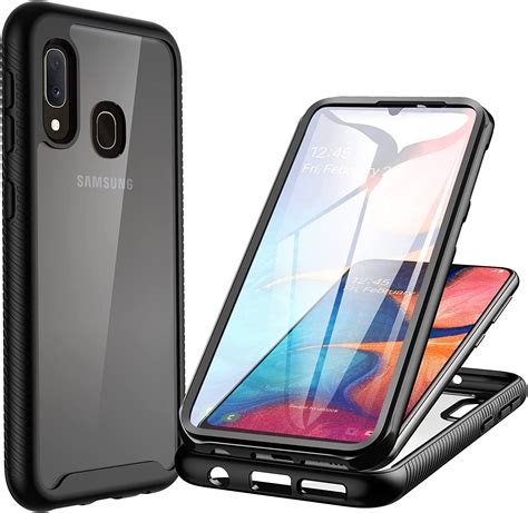 Cenhufo For Samsung Galaxy A20e Case Built In Screen Protector Military Grade Shockproof Clear