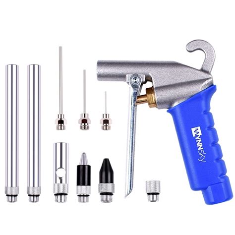 high flow air blow gun kit with 1 4 npt air coupler and plug kit rubber tip home and garden
