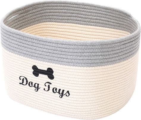 Pet Supplies Geyecete Cotton Rope Dog Toy Basket With Handle For Toy