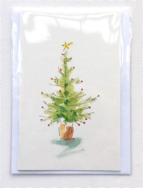8 Pack Hand Painted Watercolour Christmas Cards The Etsy Uk