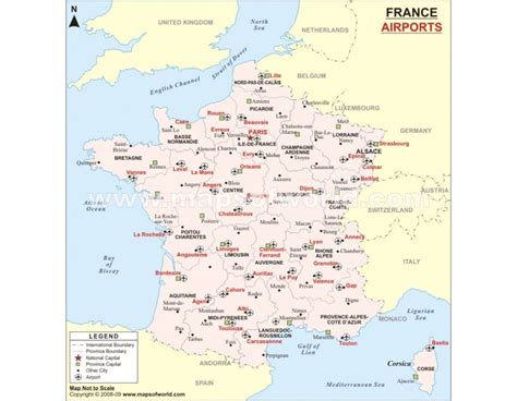 Buy Printed France Airport Map