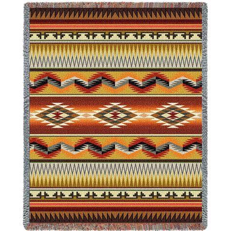 Southwest Geometric Flame Art Tapestry Throw Native American Blanket