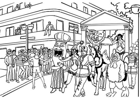 Carnaval Kleurplaat Tekening