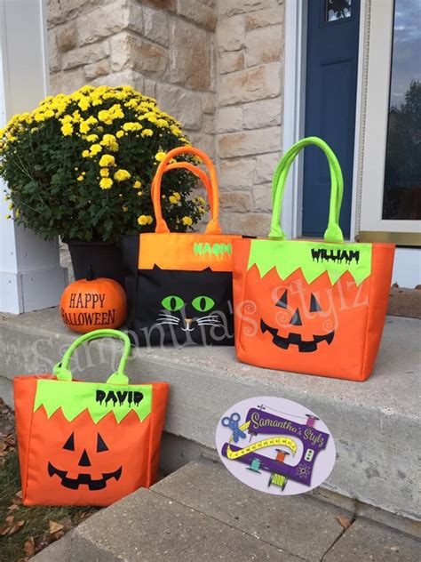 Personalized Trick Or Treat Halloween Treat Bag Custom Etsy