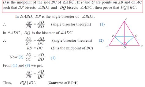 OMTEX CLASSES D Is The Midpoint Of The Side BC Of ABC If P And Q