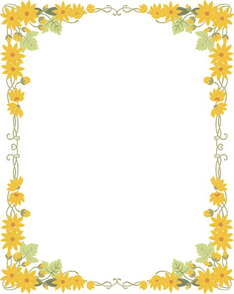Download Frame Border Flowers Yellow Royalty Free Vector Graphic