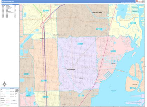 North Miami Florida Wall Map Color Cast Style By Marketmaps My Xxx