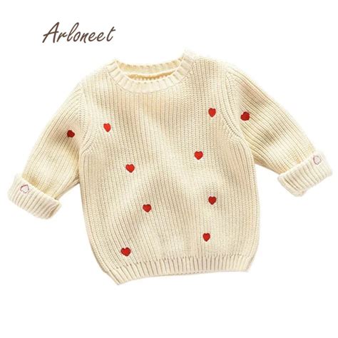 2017 New Fashion Toddler Boys Girls Kids Heart Sweater Knitted