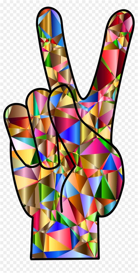 Download Big Image - Colorful Peace Hand Sign - Free Transparent ...