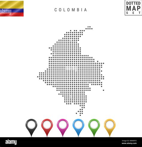Vector Dotted Map Of Colombia Simple Silhouette Of Colombia National