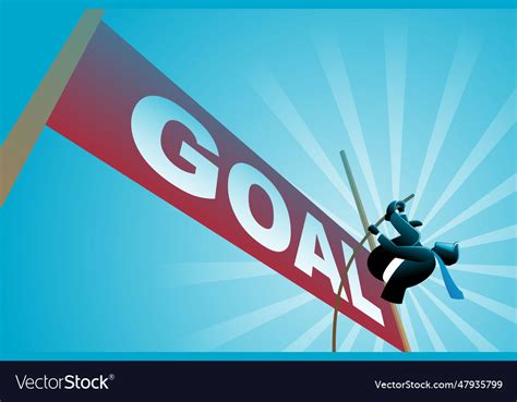 Business Concept Businessman Doing Pole Vaulting Vector Image