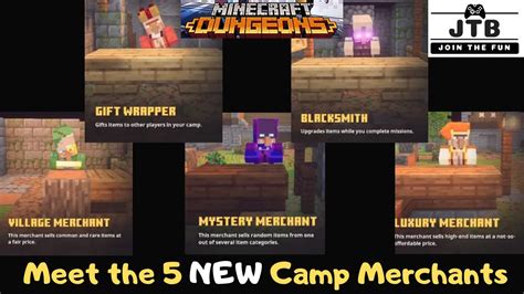 Meet The 5 New Merchants In Minecraft Dungeons New Camp Secrets In