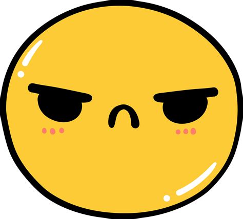 Cute Angry Emoji Kawaii Emoticon Doodle Outline 28177807 Png