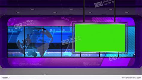 News Tv Studio Set 30 Virtual Background Loop Stock