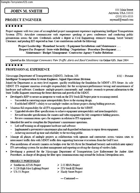 Civil engineer resume + guide with resume examples to land your next job in 2020. Civil Engineering Resume Format - Sample Templates - Sample Templates