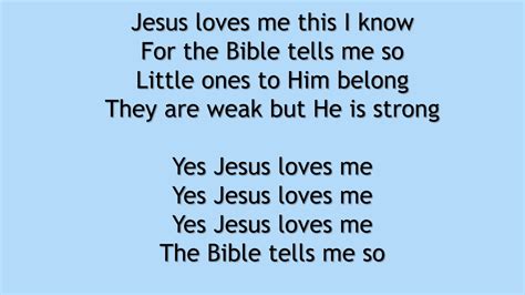 Jesus Loves Me This I Know Kids Song Lyrics And Music Youtube