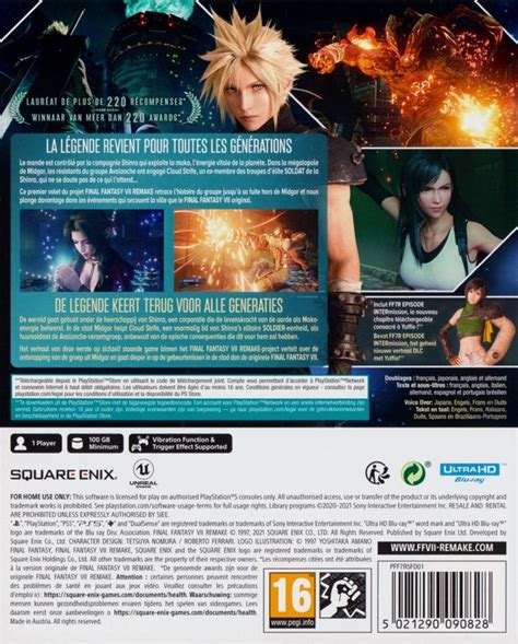 Final Fantasy Vii Remake Intergrade Cover Or Packaging Material
