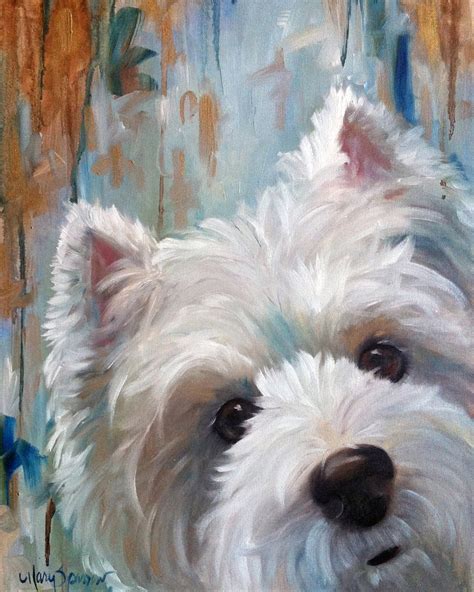See more of the puppy artist on facebook. PRINT Westie West Highland Terrier Dog Art by Mary Sparrow