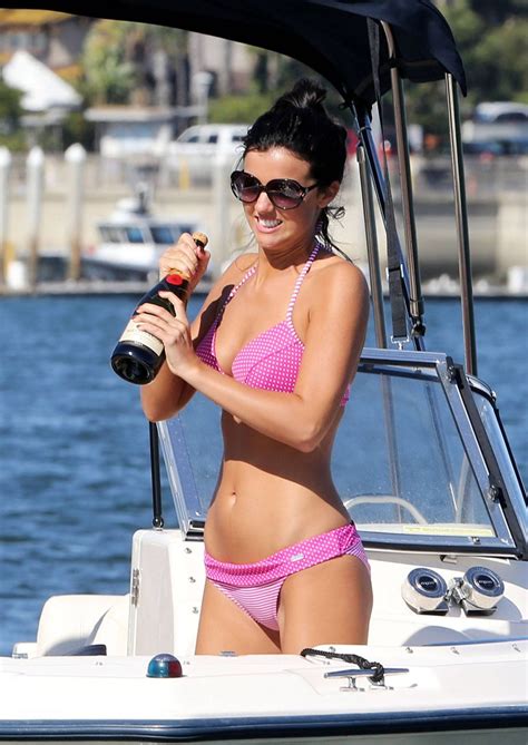 Lucy Mecklenburgh Wearing Pink Polka Dot Bikini Fights With A Bottle Of Moet At Porn Pictures