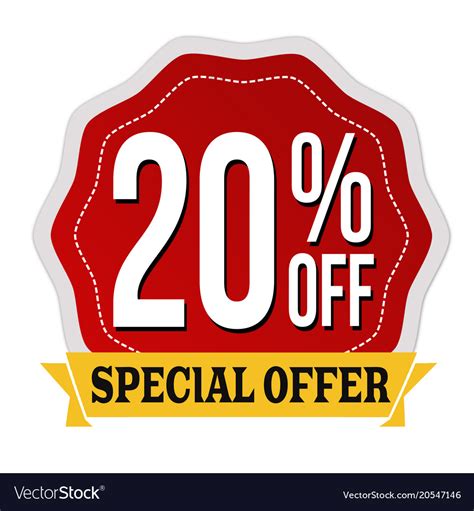 Special Offer 20 Off Label Or Sticker Royalty Free Vector