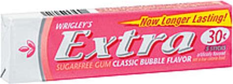 Extra Classic Bubble Sugar Free Chewing Gum 5 Nutrition Information