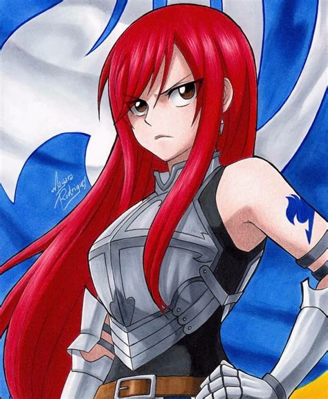 Erza Scarlet Fada Anime Fan Art Coisas Para Desenhar
