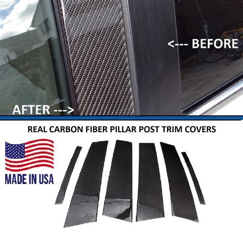 Vinyl Carbon Fiber Pillar Posts Window Door Trim For Hyundai Equus 2011